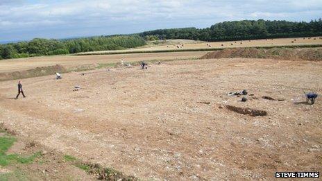 View of excavation site at Potgate Quarry