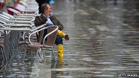 Venice saw its first high tide of the season on 7 October