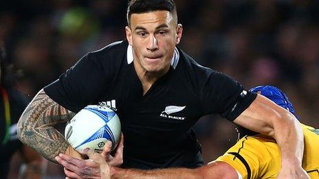 Sonny Bill Williams playing for the All Blacks against Australia