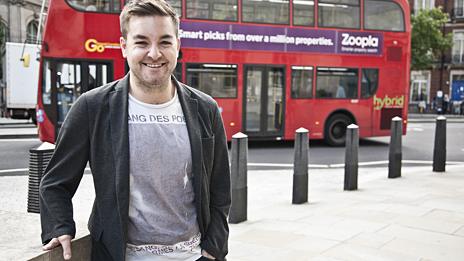 Alex Brooker outside Broadcasting House