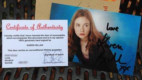 Signed photograph of Karen Gillan