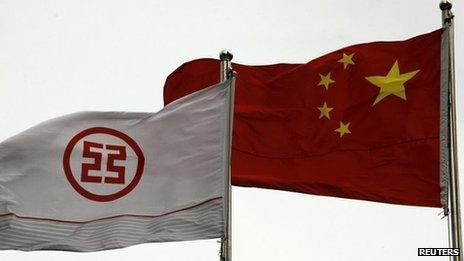 ICBC and Chinese flags