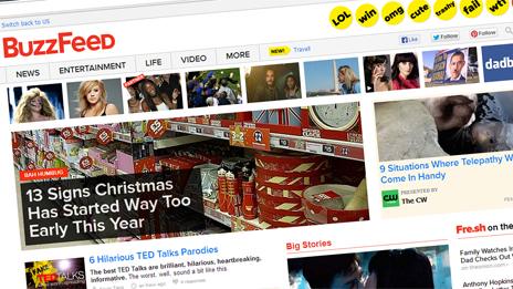 Buzzfeed front page, 15 October at 08:35 BST