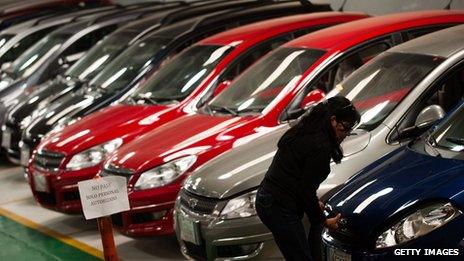 A picture of a Chinese car dealership in Caracas in March 2012