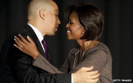 Cory Booker and Michele Obama