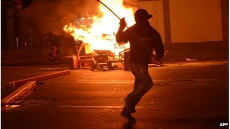 Protester in Rio de Janeiro (15 October 2013)