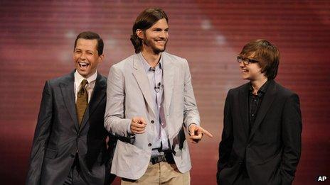 Ashton Kutcher, Jon Cryer and Angus T Jones