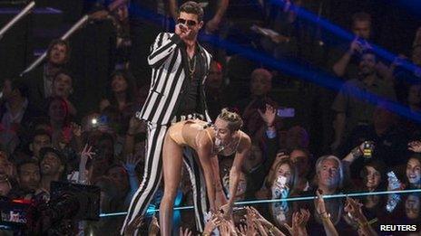 Miley Cyrus and Robin Thicke