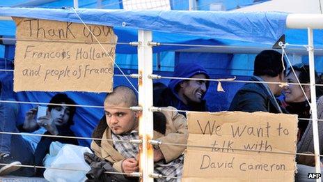 Syrian refugees at the port of Calais