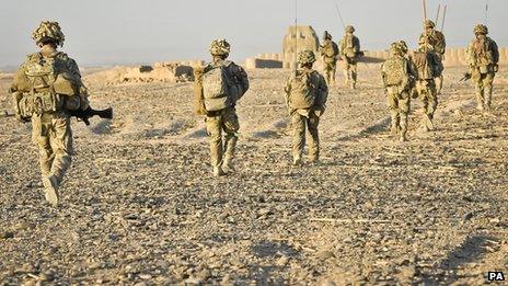 1st Battalion Royal Regiment Fusiliers on patrol in Afghanistan on 5 October 2013