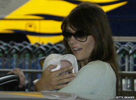 Liz Hurley with son Damian