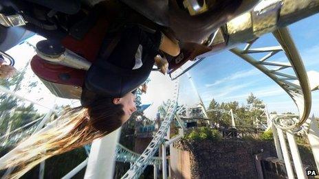 Person on ride at Thorpe Park