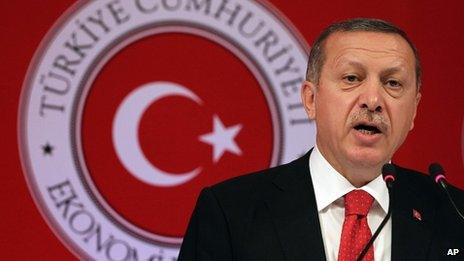 The Turkish Prime Minister, Recep Tayyip Erdogan