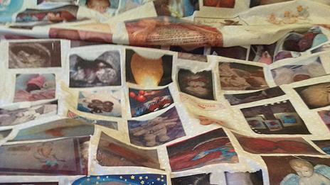 Hundreds of families contributed images and photos to the cloth, called Veil of Angels Born With Wings to Heaven