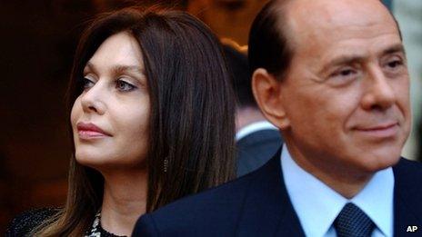 Silvio Berlusconi and Veronica Lario pictured in 2004