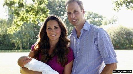 The Duke and Duchess of Cambridge with Prince George