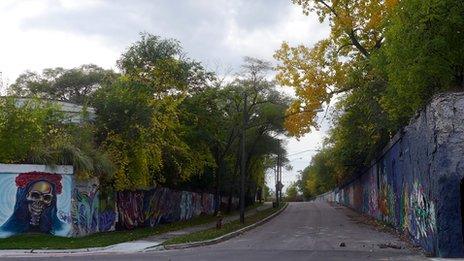 Road with graffiti