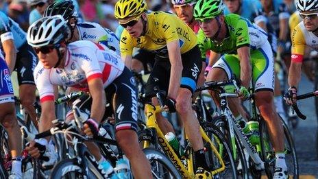 Chris Froome in the peloton at the Tour de France