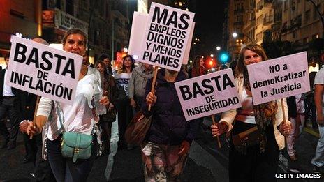 Protesters in Buenos Aires, 18 April 2013