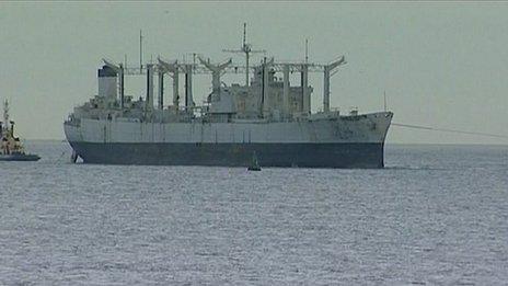 The first US "ghost ship" arrives in Hartlepool