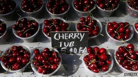 Cherries on sale in Sydney