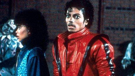 Michael Jackson in the video for Thriller in 1983