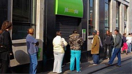 Queue outside a Jobcentre Plus