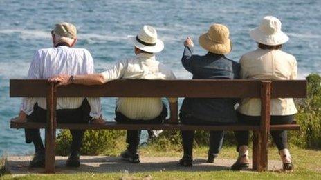 People sitting on a bench