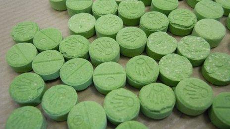 Undated handout photo issued by police in Scotland of some tablets that are being sold as ecstasy that contain dangerous chemicals