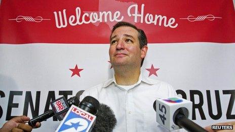 US Senator Ted Cruz appeared in Houston, Texas on 21 October 2013