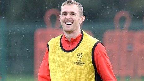 Manchester United's Darren Fletcher in training