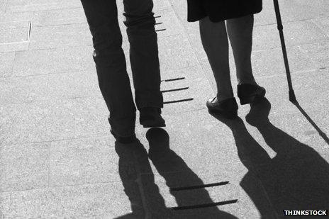 Couple in silhouette walking together