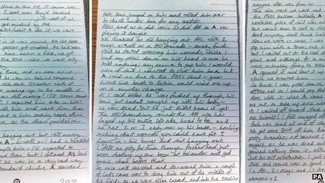 Three pages from Marine C's journal