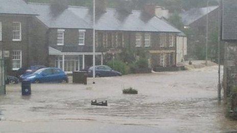 Flooding in Talybont in June 2012