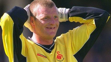 Goalkeeper Roger Freestone used to like a joke with Bluebirds fans during derby matches.