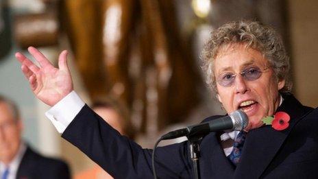 The Who's Roger Daltrey performs in Statuary Hall on Capitol Hill in Washington, on 30 October 2013