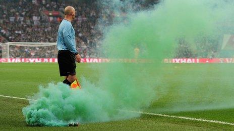 Flare thrown at England v Ireland at Wembley