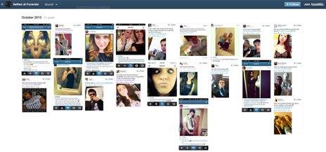 A screenshot of the Tumblr page Selfies at Funerals