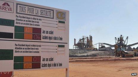 The entrance to France"s state-owned nuclear giant Areva"s uranium mine on September 26, 2010 in Arlit