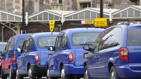 Taxis at Bristol Temple Meads railway station