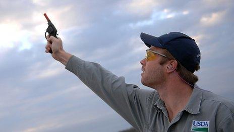 Airport biologist Odin Stephens