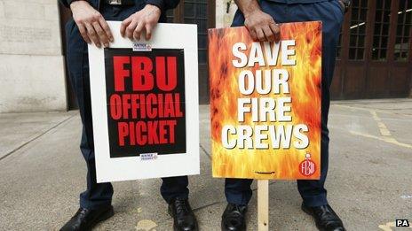 Firefighters on picket line in September