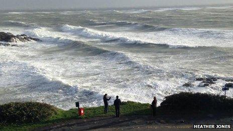 The high sea at Mumbles Head near Swansea