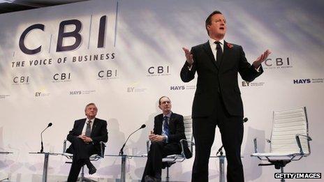 David Cameron speaks at the CBI annual conference