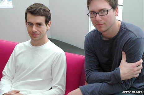 Jack Dorsey and Biz Stone in 2007