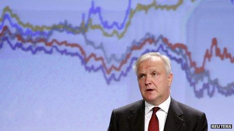 European Union Economic and Monetary Affairs Commissioner Olli Rehn presents the EU executive's autumn economic forecasts during a news conference at the EU Commission headquarters in Brussels