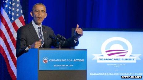 President Barack Obama appeared at an "Obamacare Summit" in Washington DC on 4 November 2013