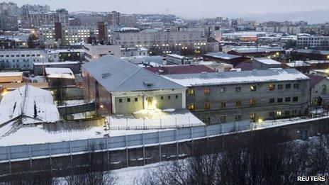 A general view of the detention centre where 30 Greenpeace activists are being held in Murmansk October 30, 2013