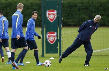 Arsenal in training