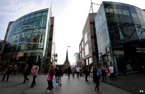 Shoppers in Birmingham